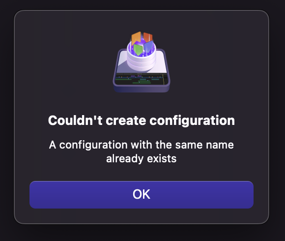 Couldn't create configuration