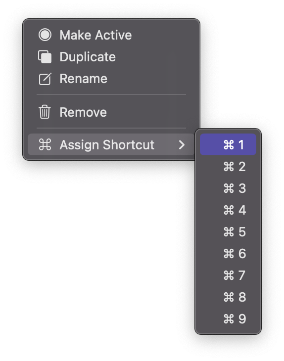 Assign Shortcut