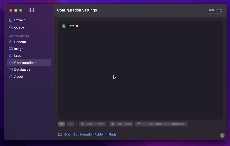 Configuration Setup