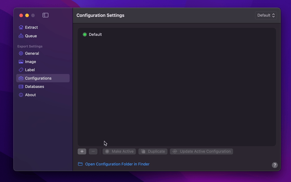 Configuration Setup