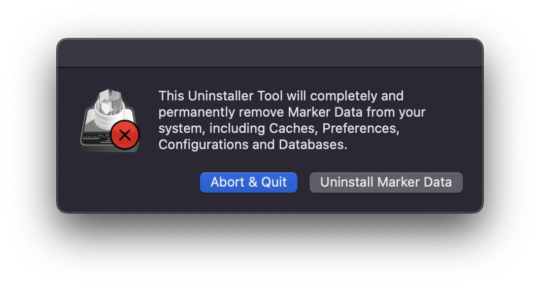 Uninstall Marker Data